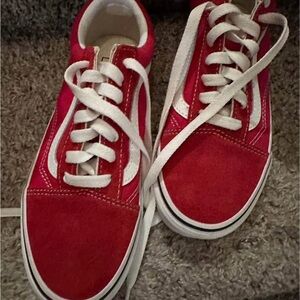 Vans Red Suede Sneakers